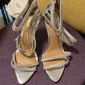 Jessica Simpson Silver Strappy Heels